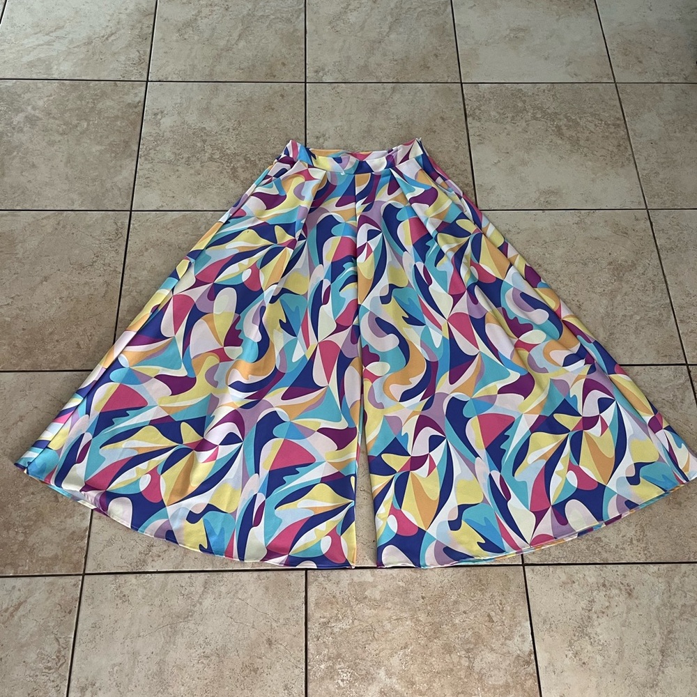 Printed very wide leg palazzo pants